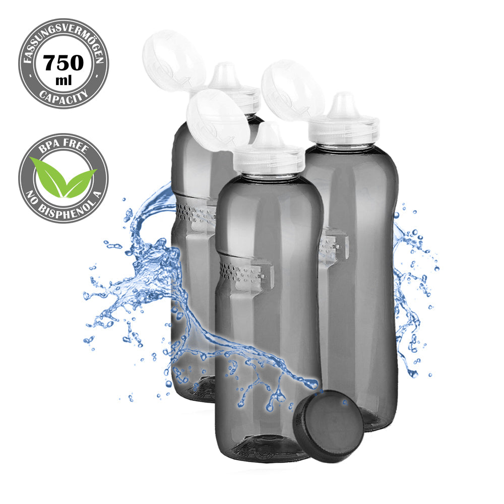 Trinkflasche Kavodrink Classic Sport  0,75 Liter schwarz